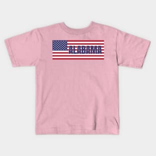 Alabama State in American Flag Kids T-Shirt